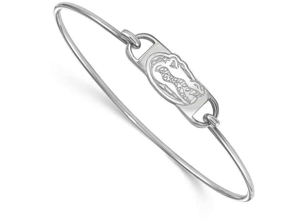 LogoArt Sterling Silver University Of Florida Small Ctr Wire Bangle