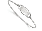 LogoArt Sterling Silver University Of Georgia Small Ctr Wire Bangle
