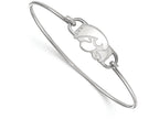 LogoArt Sterling Silver University Of Iowa Small Ctr Wire Bangle
