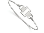 LogoArt Sterling Silver University Of Illinois Small Ctr Wire Bangle