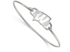LogoArt Sterling Silver University Of Wisconsin Small Ctr Wire Bangle