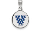 LogoArt Sterling Silver Villanova University Small Enamel Disc Pendant Necklace