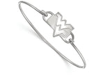 LogoArt Sterling Silver West Virginia University Small Ctr Wire Bangle