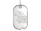 LogoArt Sterling Silver University Of Kansas Small Dog Tag Pendant Necklace