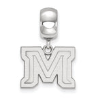 LogoArt Sterling Silver Montana State University Bead Charm Charm Small Dangle Bead Charm