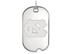LogoArt Sterling Silver University Of North Carolina Large Dog Tag Pendant Necklace