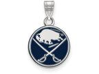 Logoart 925 Sterling Silver Buffalo Sabres Small Enamel Pendant