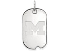 LogoArt Sterling Silver Michigan (univ Of) Small Dog Tag Pendant Necklace