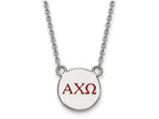 LogoArt Sterling Silver Alpha Chi Omega Extra Small Enameled Pendant Necklace With 18 Inch