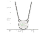 LogoArt Sterling Silver Alpha Epsilon Phi Extra Small Enameled Pendant Necklace With 18 Inch