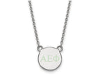 LogoArt Sterling Silver Alpha Epsilon Phi Extra Small Enameled Pendant Necklace With 18 Inch