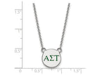 LogoArt Sterling Silver Alpha Sigma Tau Extra Small Enameled Pendant Necklace With 18 Inch