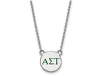 LogoArt Sterling Silver Alpha Sigma Tau Extra Small Enameled Pendant Necklace With 18 Inch