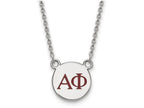 LogoArt Sterling Silver Alpha Phi Extra Small Enameled Pendant Necklace With 18 Inch