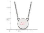 LogoArt Sterling Silver Delta Gamma Extra Small Enameled Pendant Necklace With 18 Inch