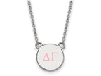 LogoArt Sterling Silver Delta Gamma Extra Small Enameled Pendant Necklace With 18 Inch