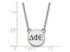 LogoArt Sterling Silver Delta Phi Epsilon Extra Small Enameled Pendant Necklace With 18 Inch