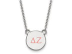 LogoArt Sterling Silver Delta Zeta Extra Small Enameled Pendant Necklace With 18 Inch