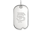 LogoArt Sterling Silver Florida State University Small Dog Tag Pendant Necklace