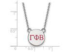 LogoArt Sterling Silver Gamma Phi Beta Extra Small Enameled Pendant Necklace With 18 Inch