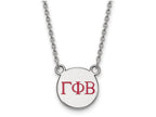LogoArt Sterling Silver Gamma Phi Beta Extra Small Enameled Pendant Necklace With 18 Inch