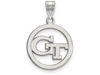 LogoArt Sterling Silver Georgia Institute Of Technology Sm Pendant Necklace In Circle