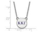 LogoArt Sterling Silver Kappa Kappa Gamma Extra Small Enameled Pendant Necklace With 18 Inch