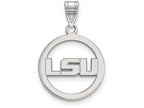 LogoArt Sterling Silver Louisiana State University Sm Pendant Necklace In Circle