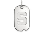 LogoArt Sterling Silver Michigan State University Small Dog Tag Pendant Necklace