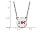 LogoArt Sterling Silver Pi Beta Phi Extra Small Enameled Pendant Necklace With 18 Inch