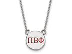 LogoArt Sterling Silver Pi Beta Phi Extra Small Enameled Pendant Necklace With 18 Inch