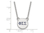 LogoArt Sterling Silver Phi Sigma Sigma Extra Small Enameled Pendant Necklace With 18 Inch