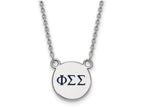 LogoArt Sterling Silver Phi Sigma Sigma Extra Small Enameled Pendant Necklace With 18 Inch