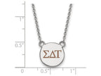 LogoArt Sterling Silver Sigma Delta Tau Extra Small Enameled Pendant Necklace With 18 Inch