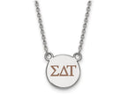 LogoArt Sterling Silver Sigma Delta Tau Extra Small Enameled Pendant Necklace With 18 Inch