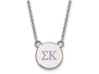 LogoArt Sterling Silver Sigma Kappa Extra Small Enameled Pendant Necklace With 18 Inch