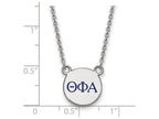 LogoArt Sterling Silver Theta Phi Alpha Extra Small Enameled Pendant Necklace With 18 Inch