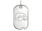 LogoArt Sterling Silver University Of Iowa Small Dog Tag Pendant Necklace
