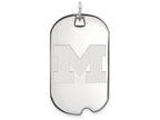 LogoArt Sterling Silver Michigan (univ Of) Large Dog Tag Pendant Necklace