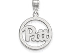 LogoArt Sterling Silver University Of Pittsburgh Sm Pendant Necklace In Circle