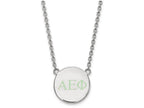 LogoArt Sterling Silver Alpha Epsilon Phi Small Enameled Pendant Necklace With 18 Inch