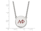 LogoArt Sterling Silver Alpha Phi Small Enameled Pendant Necklace With 18 Inch