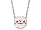 LogoArt Sterling Silver Alpha Sigma Alpha Small Enameled Pendant Necklace With 18 Inch
