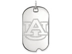 LogoArt Sterling Silver Auburn University Large Dog Tag Pendant Necklace