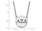 LogoArt Sterling Silver Alpha Xi Delta Small Enameled Pendant Necklace With 18 Inch