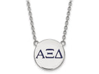 LogoArt Sterling Silver Alpha Xi Delta Small Enameled Pendant Necklace With 18 Inch