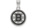 LogoArt Sterling Silver Boston Bruins Small Enamel Pendant Necklace