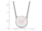 LogoArt Sterling Silver Delta Gamma Small Enameled Pendant Necklace With 18 Inch