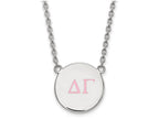 LogoArt Sterling Silver Delta Gamma Small Enameled Pendant Necklace With 18 Inch