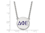 LogoArt Sterling Silver Delta Phi Epsilon Small Enameled Pendant Necklace With 18 Inch